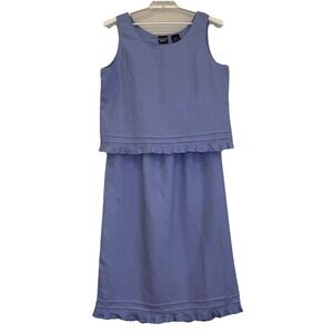 Crossing Pointe Top and Skirt Set Womens Size XL Lavender 100% Linen Lagenlook